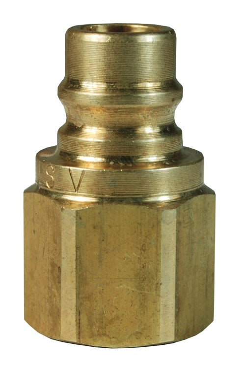 V6BF6-B-E by Dixon Valve | Hydraulic Quick Disconnect Coupling | V-Series | 3/4" Female BSPP x 3/4" MIL-C-51234 Unvalved | Plug | Brass