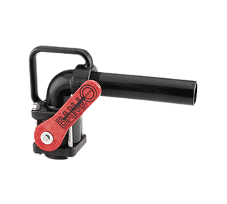 VA200 by Banjo | Nozzle Valve | 2" Female NPT, 2" Male NPT x 8" Nozzle | 1-1/2" Opening Thru Ball | 90° Elbow | 200 PSI | Polypropylene | Pack of 6