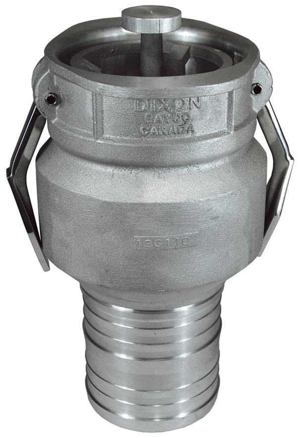 VR4040CS-AL by Dixon Valve | Vapor Recovery Coupler with Probe | Floating Bridge Poppet | 4" Coupler x 4" Hose Shank | Aluminum