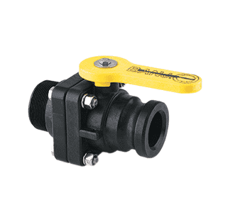 VSFMT200 by Banjo | 2" Standard Port Ball Valve "Stubby Valve" | 2 " Male Adapter x 2" Male NPT | 1-1/2" Opening Thru Ball | 225 PSI | Polypropylene | Pack of 12