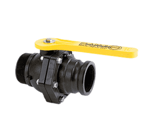VSFMT300 by Banjo | 3" Standard Port Ball Valve "Stubby Valve" | 3" Male NPT x 3" Male Adapter | 2-1/2" Opening Thru Ball | 225 PSI | Polypropylene | Pack of 6