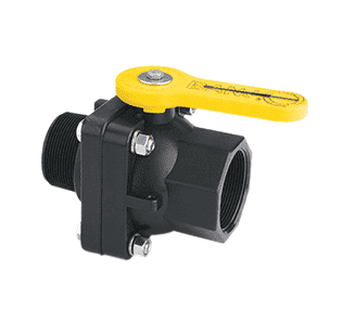 VSMT204FP by Banjo | 2" Full Port Ball Valve "Stubby Valve" | 2" Male NPT x 2" Female NPT | 2" Opening Thru Ball | 200 PSI | Polypropylene | Pack of 6