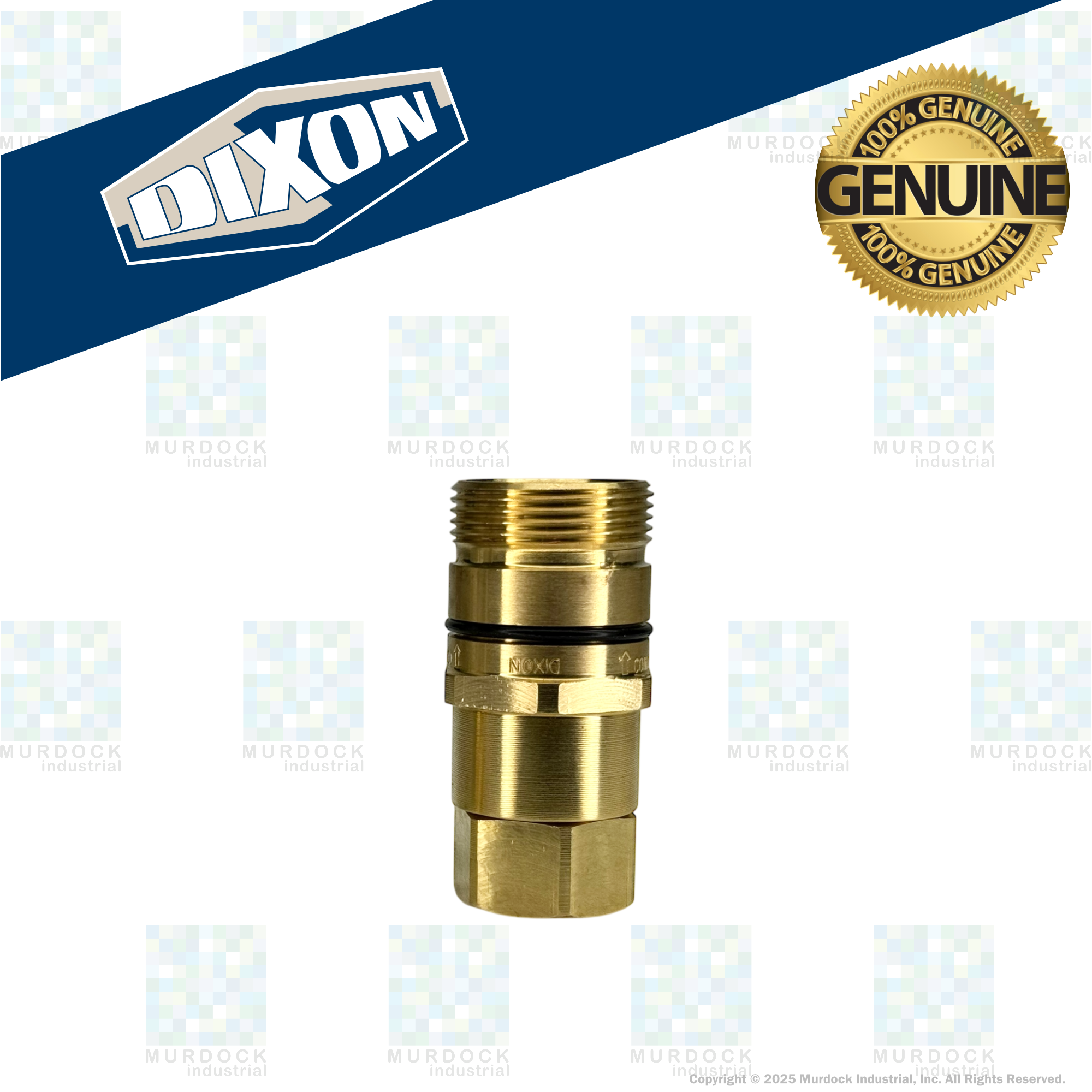 W2F1-B by Dixon Valve | Hydraulic Quick Disconnect Coupling | W-Series | 1/8" Female NPTF x 1/4" Wingstyle Interchange | Plug | Nitrile Seal | Brass