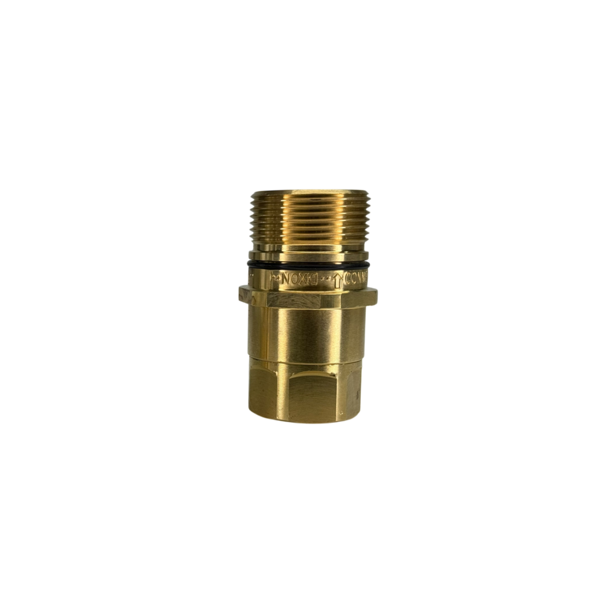 W6F4-B by Dixon Valve | Hydraulic Quick Disconnect Coupling | W-Series | 1/2" Female NPTF x 3/4" Wingstyle Interchange | Plug | Nitrile Seal | Brass