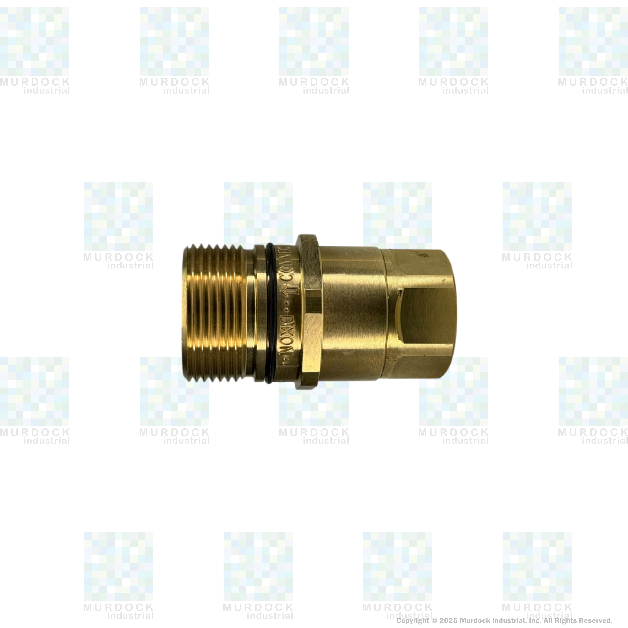 W8F8-B by Dixon Valve | Hydraulic Quick Disconnect Coupling | W-Series | 1" Female NPTF x 1" Wingstyle Interchange | Plug | Nitrile Seal | Brass