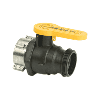 WSF210 by Banjo | IBC Tank Accessories | 2" Spinweld Valve with QDC Outlet | Gasket: Santoprene | Collar Fits: SCHUTZ® | Collar ID: 2-3/4" | 20 PSI | Polypropylene