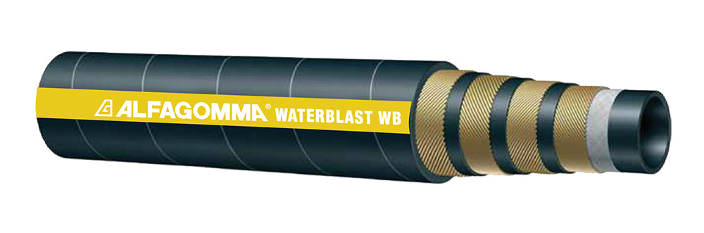 WB10-08 Alfagomma by Kuriyama | WB10 Series | Waterblast Hose | 4-Wire Spiral | 1/2" ID | 0.97" OD | 10,000 PSI | 50ft Length