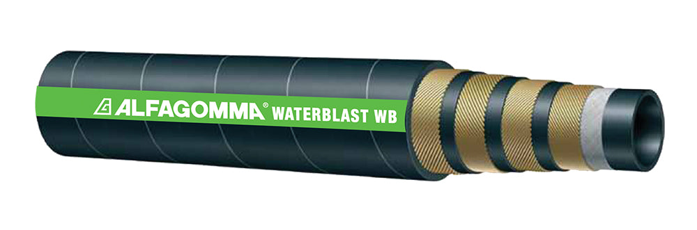 WB15-08 Alfagomma by Kuriyama | WB15 Series | Waterblast Hose | 4-Wire Spiral | 1/2" ID | 1.00" OD | 16000 PSI | 50ft Length