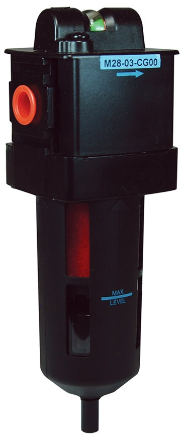 M28-06M Wilkerson by Dixon Valve | M28-Series | Standard Coalescing Filter | 3/4" Size | 42 SCFM | Manual Drain | 2.87 oz. Compact Transparent Bowl & Guard