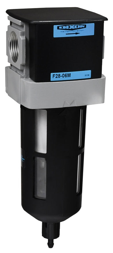 F28-03A Wilkerson by Dixon Valve | F28-Series | Standard Airline Filter | 3/8" Size | 115 SCFM | Automatic Drain | 2.87 oz. Transparent Bowl & Guard