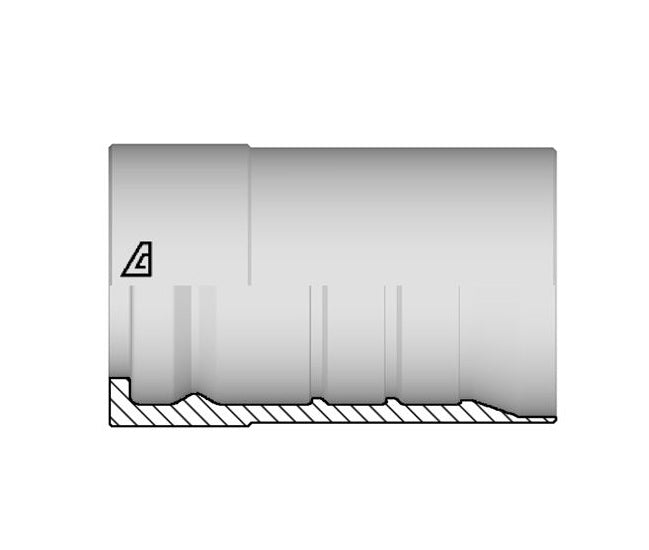 XF2-16 Alfagomma by Kuriyama | XF2 Series | Two-Piece Hydraulic Hose Fitting | Interlock Skive Ferrule | -16 Hose Dash Size | 1" Hose ID | Steel