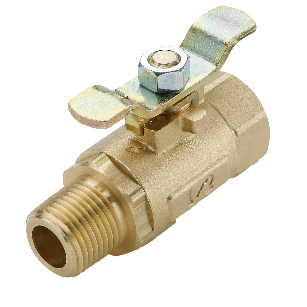 V501P-16-04 by Parker | Ball Valves | 1" Female PTF Pipe Thread x 1" Male NPTF Pipe Thread | 1-1/2" Hex (B) | 1-9/16" Hex (C) | 3.60" Length | Straight | Brass | Pack of 4