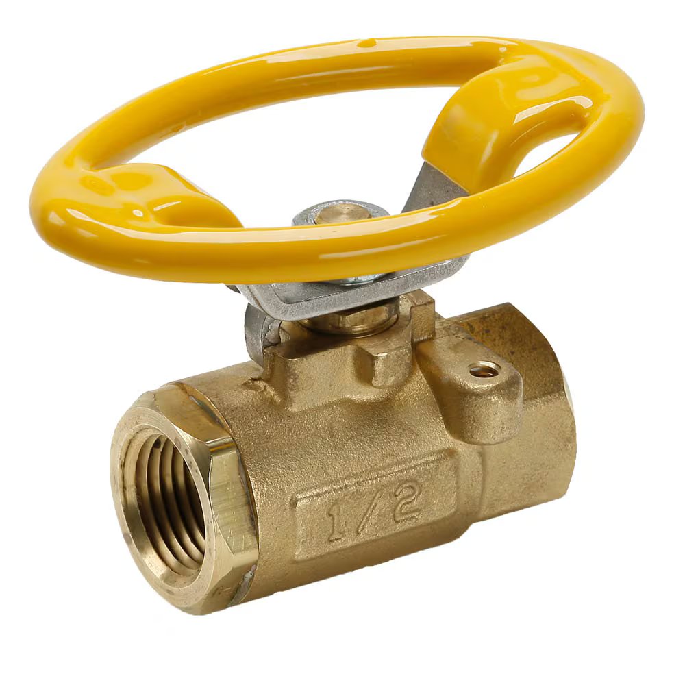 V502P-4-21 by Parker | Ball Valve | 1/4" Female PTF Pipe Thread | 15/16" Hex (B) | 15/16" (C) | 3.49" Length | Straight | Brass