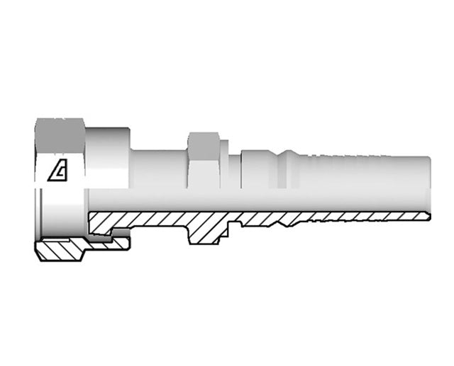Y-1616-FOFS Alfagomma by Kuriyama | Y Series | Two-Piece AlfaCrimp Hydraulic Hose Fitting | Double Hex | -16 Female ORFS Interlock x -16 Hose ID | Steel