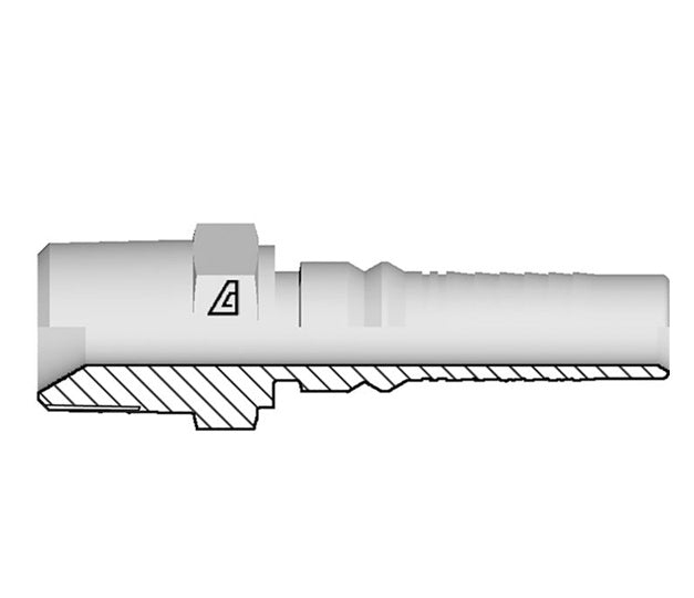 Y-1616-MNPT Alfagomma by Kuriyama | Y Series | Two-Piece AlfaCrimp Hydraulic Hose Fitting | -16 Male NPTF 60° Seat Interlock x -16 Hose ID | Steel