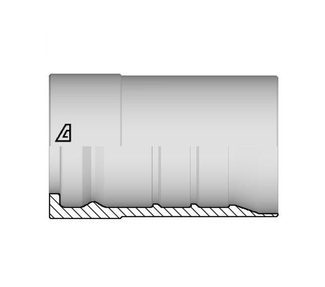 ZF1-32 Alfagomma by Kuriyama | ZF1 Series | Two-Piece Hydraulic Hose Fitting | Interlock Skive Ferrule | -32 Hose Dash Size | 2" Hose ID | Steel