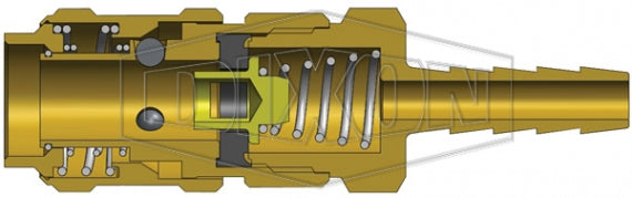 1AS1-B by Dixon Valve | Pneumatic Quick Disconnect Coupling | A-Series | Hose Barb | 1/8" Hose ID x 1/8" Body Size | Compact Socket | Nitrile Seal | Brass