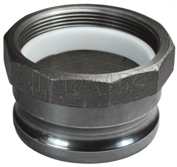 400-A-ALINSERT by Dixon Valve | Cam & Groove Adapter with Abrasion Resistant Insert | Type A | 4" Adapter x 4" Female NPT | UHMW Polyethylene Insert | Aluminum