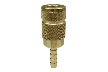 163 by Coilhose | Coilflow™ Automotive Tru-Flate Interchange Coupler | Manual | 1/4" Body Size | 1/4" Hose Barb | Straight | Brass (Type 16)