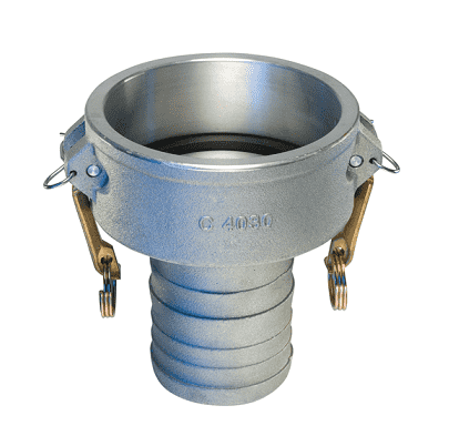 AL-C3040 by Kuriyama | Quick-Acting Special Application Coupling | Part C | 3" Reducing Coupler x 4" Hose Shank | Aluminum