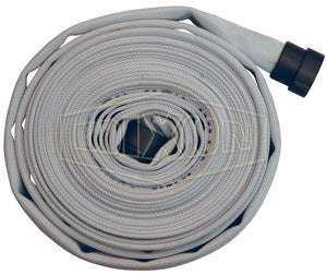 R515100RAF Dixon 500# All Polyester Rack Hose (Non-UL Labeled) - Coiled - Coupled - Female x Male NST(NH) Rocker Lug Expansion Ring Couplings (Aluminum) - 1-1/2" Hose Size - 100ft Length
