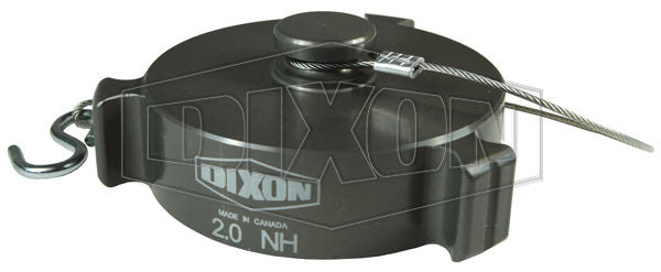 CAP300F-C Dixon Aluminum Cap with Cable - Rocker Lug - 3" Female NST(NH) - Powhatan Part #: AFC300F