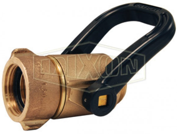 BSO150S Dixon Cast Brass Ball Shut-Off Nozzle - 1-1/2" NPSH Base Thread x 1-1/2" NPSH Tip Thread