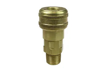122A by Coilhose | Coilflow™ Automatic Industrial Interchange Coupler | 1/2" Body Size | 1/2" Male NPT Thread | Straight | Brass (Type 12)