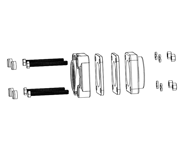 BF235 by Banjo | IBC Tank Accessories | 2" Bolted Flange | 3-1/2" All Thread Bolt | Gasket: EPDM | Polypropylene