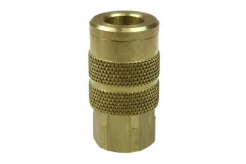 16X6F by Coilhose | Coilflow™ Six Ball Automatic Interchange Coupler | Manual | 1/4" Body Size | 3/8" Female NPT Thread | Straight | Brass (Type 16)