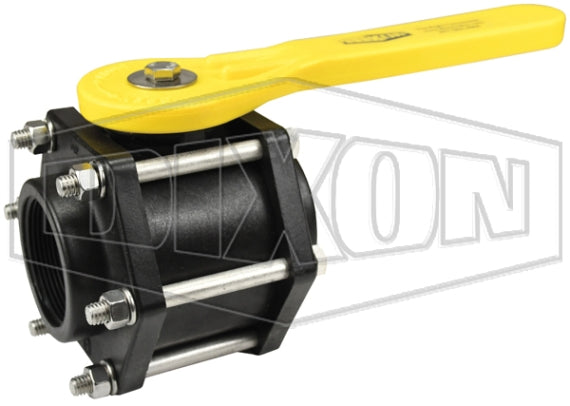 PVFP200 by Dixon Valve | 6-Bolt Ball Valve | Full Port | 2" Female NPT x 2" Female NPT | Polypropylene