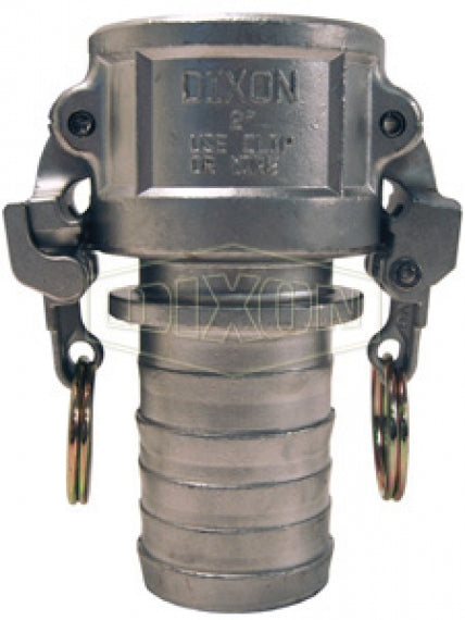 RC100CEZ by Dixon Valve | EZ Boss-Lock Cam & Groove Coupler | Type C | 1" Coupler x 1" Collared Hose Shank | 316 Stainless Steel