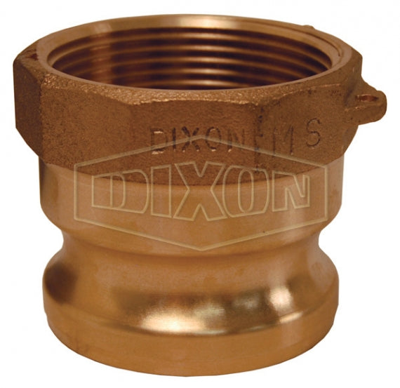 125-A-BR by Dixon Valve | Cam & Groove Adapter | Type A | 1-1/4" Adapter x 1-1/4" Female NPT | Brass
