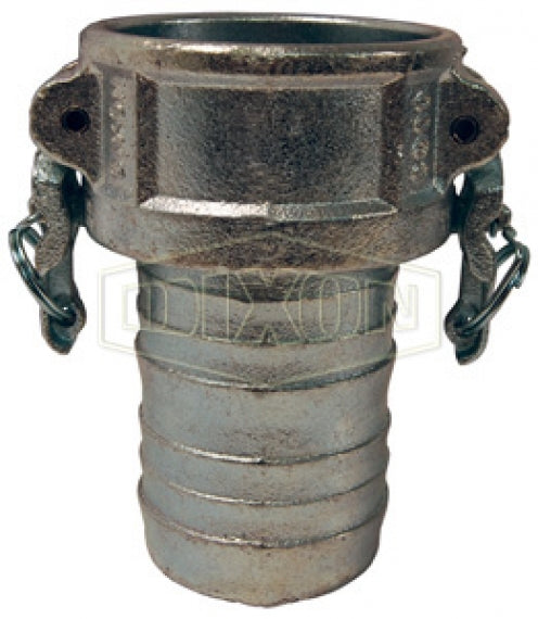 IC150 by Dixon Valve | Boss-Lock Cam & Groove Coupler | Type C | 1-1/2" Coupler x 1-1/2" Hose Shank | Plated Malleable Iron