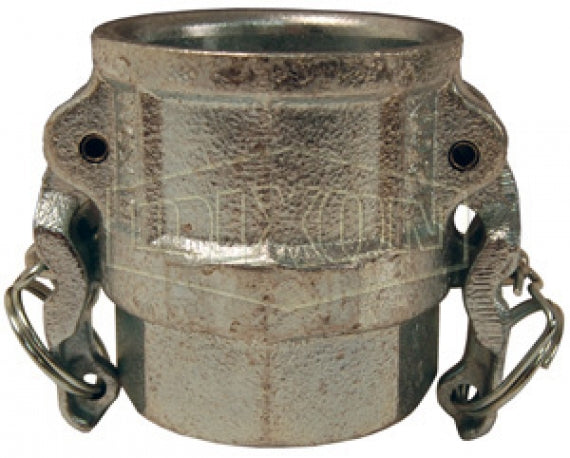 ID400 by Dixon Valve | Boss-Lock Cam & Groove Coupler | Type D | 4" Coupler x 4" Female NPT | Plated Malleable Iron