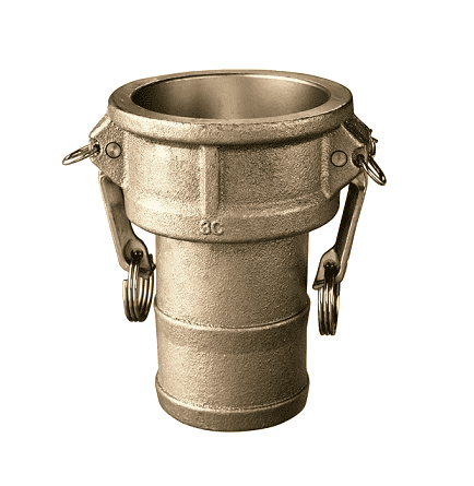 BR-C400 by Kuriyama | Quick-Acting Coupling | Part C | 4" Female Coupler x 4" Hose Shank | Brass