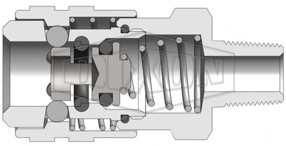 1BRM1-B-7 by Dixon Valve | Pneumatic Quick Disconnect Coupling | BR-Series | 1/8" Male NPT x 1/8" 21-Series Interchange | Socket | Nitrile Seal | Brass
