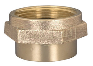 FFH15F15F Dixon Cast Brass Double Female Hex Adapter - 1-1/2" Female NST(NH) x 1-1/2" Female NST(NH)