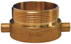 HA20T25F Dixon Cast Brass Hydrant Adapter - Pin Lug - Increaser / Reducer - 2" Female NPT x 2-1/2" Male NST(NH)