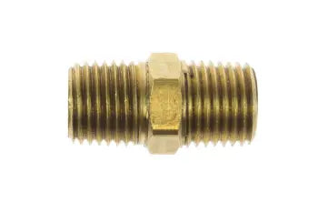 H0806 by Coilhose | Pipe Fitting | Hex Reducer Nipple | 1/2" Male NPT Thread x 3/8" Male NPT Thread | Brass
