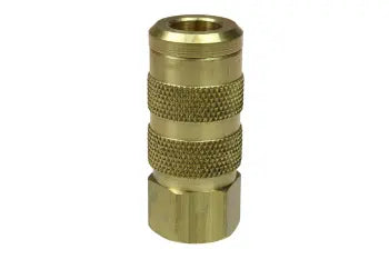 14X4F by Coilhose | Coilflow™ Six Ball ARO Interchange Coupler | Manual | 1/4" Body Size | 1/4" Female NPT Thread | Straight | Brass (Type 14)
