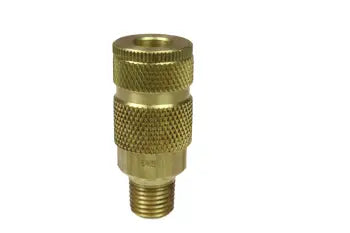 142 by Coilhose | Coilflow™ ARO Interchange Coupler | Manual | 1/4" Body Size | 1/4" Male NPT Thread | Straight | Brass (Type 14)