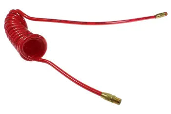 PR14-15A-R by Coilhose | Flexcoil Air Hose | 1/4" Hose ID x 3/8" Hose OD | 1/4" Male NPT Reusable Swivel & Rigid Fittings | Red | Polyurethane | 15ft