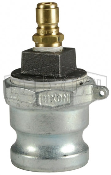 IA400TP by Dixon Valve | Hydrostatic Test Pump Test Cap | 4" Cam & Groove Adapter x 1/2" Quick Disconnect Plug | Iron / Steel / Brass