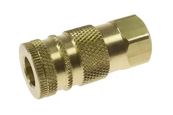 151 by Coilhose | Coilflow™ Industrial Interchange Coupler | Manual | 1/4" Body Size | 3/8" Female NPT Thread | Straight | Brass (Type 15)