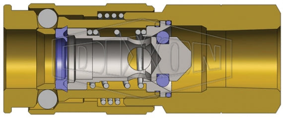 3CJBF4-B by Dixon Valve | Pneumatic Quick Disconnect Coupling | CJ-Series | 1/2" Female BSPP x 3/8" European Interchange | Socket | Nitrile Seal | Brass