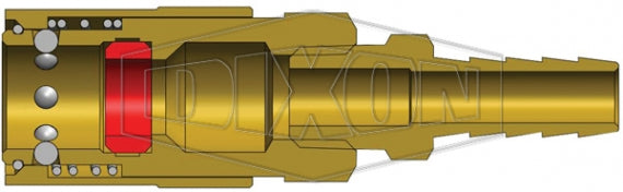 2CMS2-B-E by Dixon Valve | Hydraulic Quick Disconnect Coupling | CM-Series | Hose Barb | 1/4" Hose ID x 1/4" Industrial Mold Interchange | Socket | Unvalved | Silicone Seal | Brass
