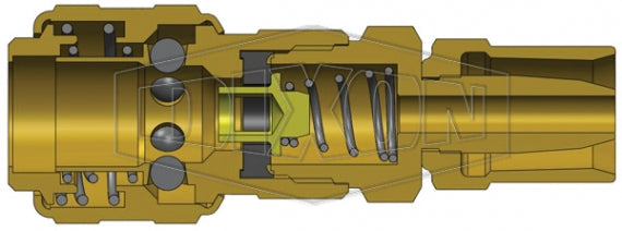 2DH2-B by Dixon Valve | Pneumatic Quick Disconnect Coupling | D-Series | Reusable Hose Barb | 5/8" Hose OD | 1/4" Hose ID x 1/4" Automatic Industrial Interchange | Socket | Nitrile Seal | Brass