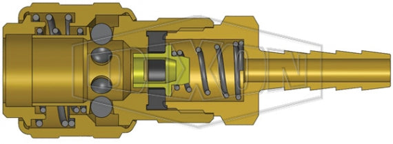 6DS8-B by Dixon Valve | Pneumatic Quick Disconnect Coupling | D-Series | Hose Barb | 1" Hose ID x 3/4" Automatic Industrial Interchange | Socket | Nitrile Seal | Brass