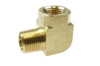 LE0404 by Coilhose | Pipe Fitting | 1/4" Female NPT Thread x 1/4" Male NPT Thread | 90° Elbow | Brass